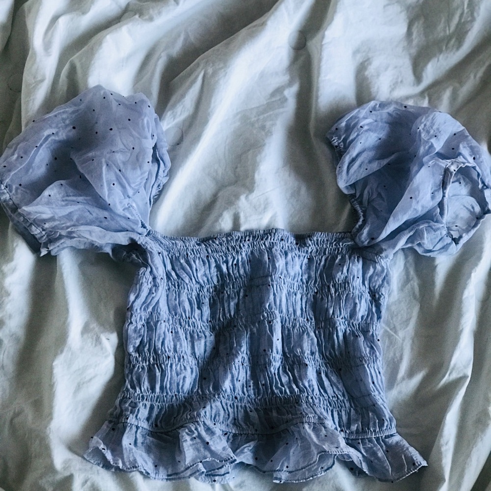 Zara Scrunched lavender crop top